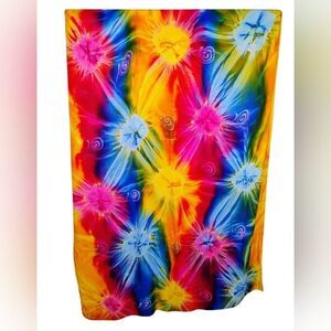Tie Dye Tapestry 66" x 45" Vibrant Multicolors